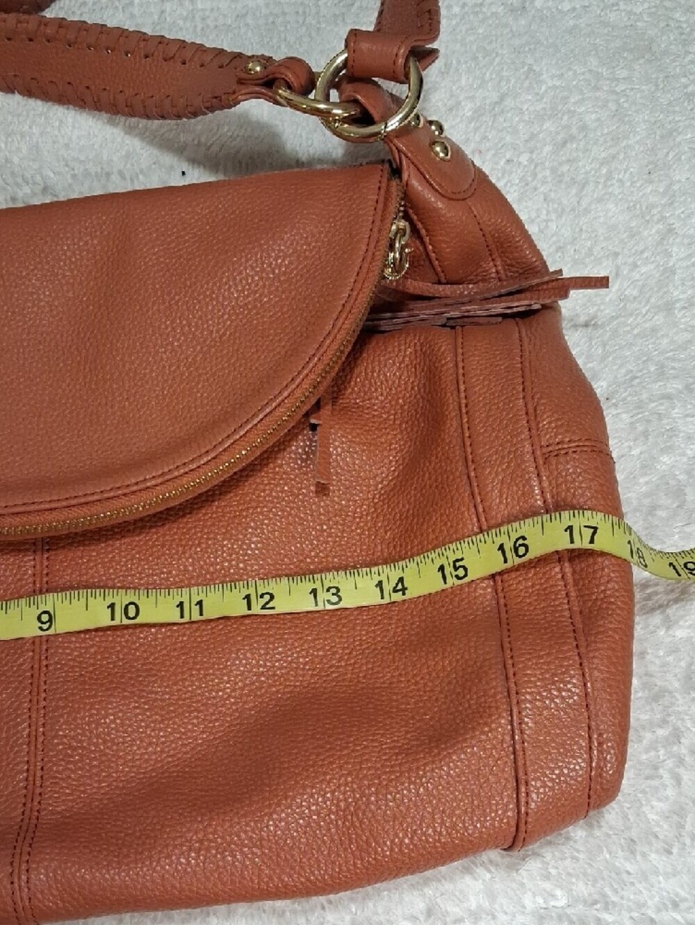 Onna Ehrlich Rachel Cognac Leather Tassel Shoulder Bag - Picture 6 of 11